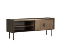 Mueble De Tv De Metal Y Madera Marrón 150x42x58 Cm