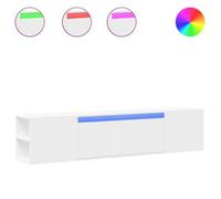 Mueble De Tv De Pared Con Luz Led Blanco 180x31x39,5 Cm Vidaxl