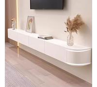 Mueble De TV Flotante Blanco Mueble De TV Montado En La Pared En La Sala De Estar Unidad De TV Suspendida Banco De TV Grande Con Almacenamiento Debajo Del Televisor Consola Multimedia(240x24x20cm)