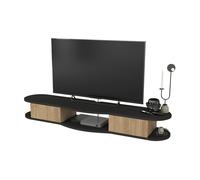 Mueble de tv flotante nyskiri con compartimentos 150x35x19cm - roble/antracita [en.casa]