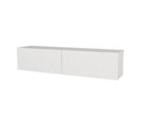 Mueble de tv flotante verpsboga con puertas 135x32x30cm - blanco [en.casa]