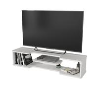 Mueble de tv flotante yrela con estante 120x30x26 cm - blanco [en.casa]