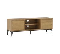 Mueble de tv kistiandi 2 puertas 140x40x50 cm - roble oscuro [en.casa]