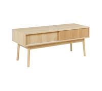 Mueble de tv landskrona con 2 puertas corredoras mdf 115x40x48 cm - roble [en.casa]