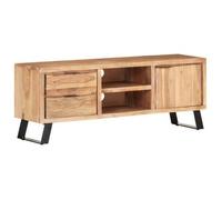 Mueble De Tv Madera Maciza Acacia Borde Natural 120x30x42 Cm Vidaxl