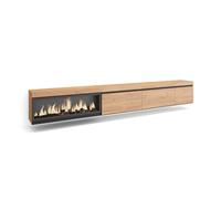 Mueble de TV modelo Kroma flotante 3 puertas con chimenea izquierda 45x318x35 cm Black/oak