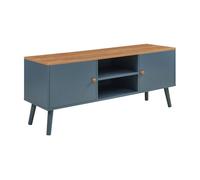 Mueble de tv reyljand con compartimentos 120x35x50 cm - gris/efecto roble [en.casa]