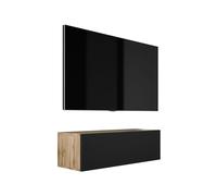 Mueble de TV suspendido, ancho: 100 cm, alto: 34 cm, profundidad: 32 cm, acabado roble Wotan/ mate