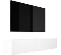 Mueble de TV suspendido, ancho: 170 cm, alto: 34 cm, profundidad: 32 cm, color blanco mate