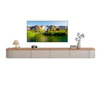Mueble De TV Suspendido con Cajón | Mueble De TV De Madera para Montar En La Pared | Mueble Auxiliar con Cajones Y Soporte para Router Debajo del Televisor(200CM)
