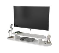 Mueble de tv targema con compartimento 120x30x16cm - blanco [en.casa]