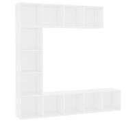 vidaXL Mueble de TV y librería 3 piezas blanco 180x30x180 cm