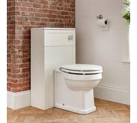 Mueble de WC Tradicional Color Blanco Antiguo de 500mm Completo Inodoro Adosado y Cisterna