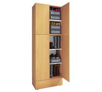 Mueble de zapato de madera | Dimensiones: H. 200 x W. 70 x D. 39 cm| Armario multiusos | 5 compartimentos | 4 puertas giratorias | cajón extra– Lona