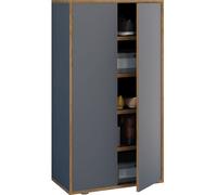 Mueble de zapato de madera | Dimensiones: W. 60 x H. 110 x D. 33 cm | Armario multiusos | 5 compartimentos | 2 puertas giratorias - Salia ancho 60 cm