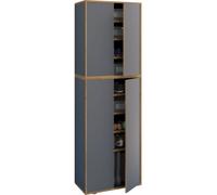 Mueble de zapato de madera | Dimensiones: W. 60 x H. 183 x D. 33 cm | Armario multiusos | 9 compartimentos | 4 puertas giratorias - Salia ancho 60 cm