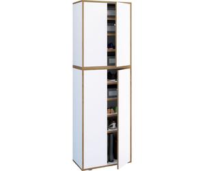 Mueble de zapato de madera | Dimensiones: W. 60 x H. 183 x D. 33 cm | Armario multiusos | 9 compartimentos | 4 puertas giratorias - Salia ancho 60 cm
