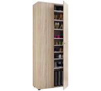 Mueble de zapato de madera | Dimensiones: W. 70 x H. 178 x D. 40 cm | Armario multiusos | 9 compartimentos - Vandol
