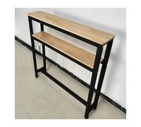 Mueble Detras Sofa Mesita salón pequeña con una, dos tres estantes delgados almacenamiento, 100 cm largo puede utilizar como mesa centro escritorio ordenador vitrina(Style B,39.4x15.7 in (100x40 cm))