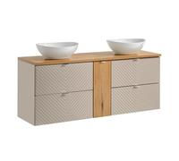 Mueble doble lavabo 140cm 4 cajones 1 puerta manoa cachemira y madera