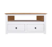 Mueble esquinero tv madera pino estilo panamá blanco 93x49x49cm