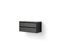 Mueble Librería Baja Con Estantes Fresno Negro