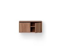 Mueble Librería Baja Con Puertas Nuez