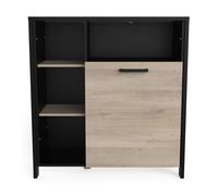 Mueble microondas industriale para cocina roble krokberg y negro 96x101cm