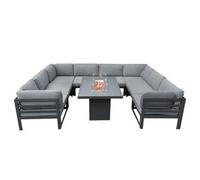 Mueble Modular De Jardín De 9 Plazas Con Sillón Y Mesa Para Fogata