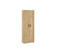 Mueble Multiusos Armario Auxiliar Color Mauvella - 2 Puertas, 4 Baldas, Práctico y Funcional, Madera, 60x180x35 cm