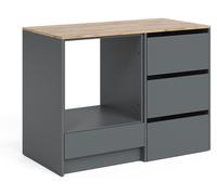 Mueble para horno Vicco Viktor Antracita/Roble dorado 116.8 cm con 4 prácticos cajones, Model 62865