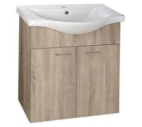 Mueble para lavabo Aqualine KERAMIA FRESH, 60,6 x 74 x 34 cm, roble plateado