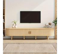Mueble para televisión: 180 cm de ancho, diseño ovalado, patrón de ratán, material: bambú, patas ajustables