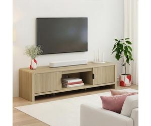 Mueble para televisión "Lukkodso" con 3 compartimentos y 2 puertas, dimensiones 150 x 40 x 40 cm, acabado en imitación roble