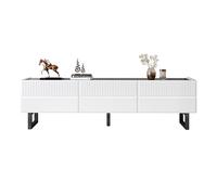Mueble para TV de 170 cm con 3 cajones, color blanco y negro