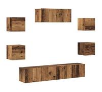 Mueble Para Tv De Pared Madera Vieja 5 Piezas Vidaxl