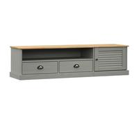 vidaXL Mueble para TV Vigo Madera maciza de pino 156x40x40 cm 2 cajones 1 puerta Gris