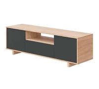 Mueble para TV Zaira 3 puertas roble nodi/antracita 46x150x41 cm Wood