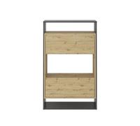 Mueble para zapatos de 2 cajones decorado en roble y gris oscuro verona 2 - l68,5 cm