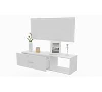 Mueble recibidor con cajon mas espejo, 1m de ancho. blanco dormidán
