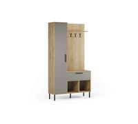 Mueble recibidor con perchero vesta roble verde gray 108 x 195,3 x cm