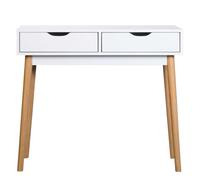 Mueble recibidor fiano en color blanco con 2 cajones 78x90x35 cm