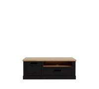 Mueble tv 1 puerta y 1 cajón verona negro y madera