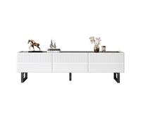 Mueble tv 170x35 - 3 cajones, bajo, diseño clásico - blanco y negro