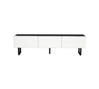 Mueble tv 170x35 - 3 cajones, bajo, diseño clásico - blanco y negro