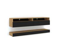 Mueble tv 2 puertas 160 cm vega madera y negro