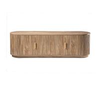 CALICOSY - Mueble de televisión con 4 puertas, diseño en imitación a madera de roble y frentes con listones, modelo B160 cm - ACHILLE