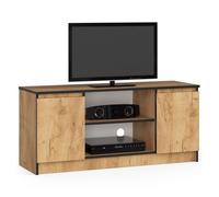 Mueble tv akord roble craft 120 cm 2 puertas frente en color roble craft 2 estantes 120x40x55 cm