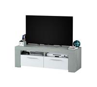 DKD Home Decor Mueble TV Ambit Blanco Artik y Gris Cemento 120x40x42 cm
