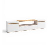 Mueble TV con almacenamiento 203 cm Kavos White - sand oak